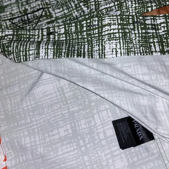 Prada - green/orange/white Printed cotton Shirt
